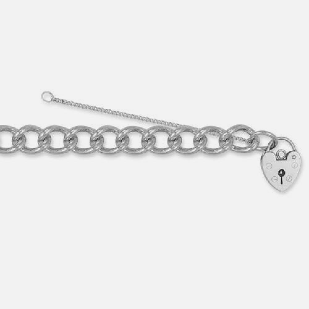 925 Premium White Sterling Silver 10.0mm Gauge Charm Bracelet