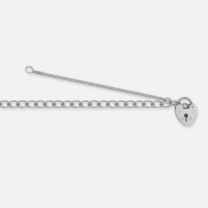 925 Premium White Sterling Silver 9.0mm Gauge Charm Bracelet