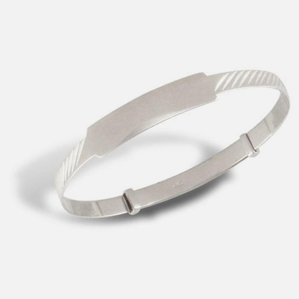 9k White Gold Children's ID Expanding Bangle