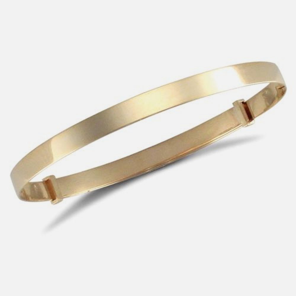 9k Yellow Gold Plain 4.0mm Expanding Bangle for Children