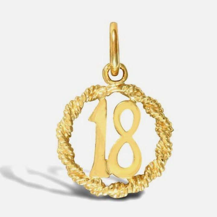 9k Yellow Gold Polished "18" Rope Pendant