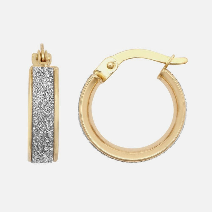 9k Yellow Gold Polished Mood Dust Hoop Earrings 13mm