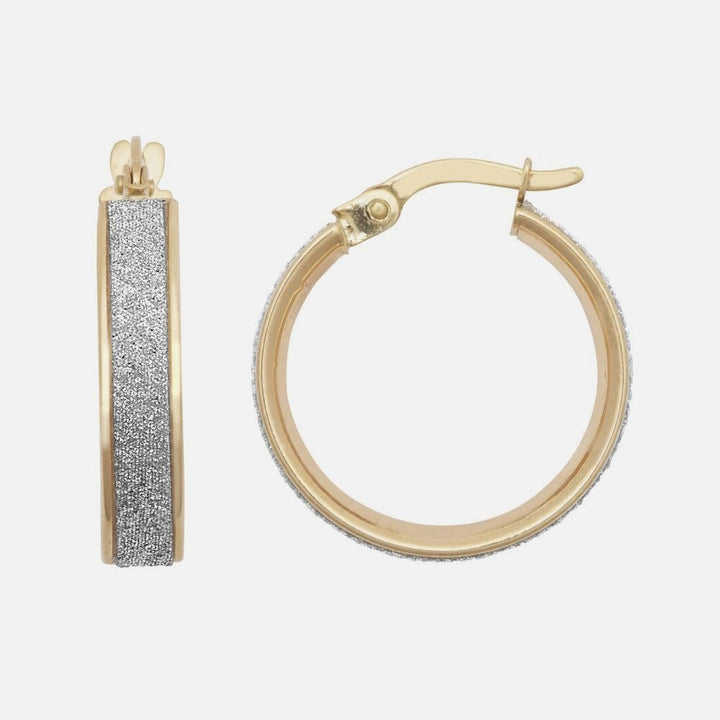 9k Yellow Gold Polished Mood Dust Hoop Earrings 18mm