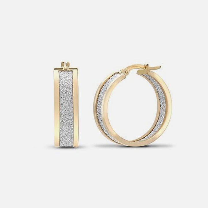 9k Yellow Gold Polished Mood Dust Hoop Earrings 23mm