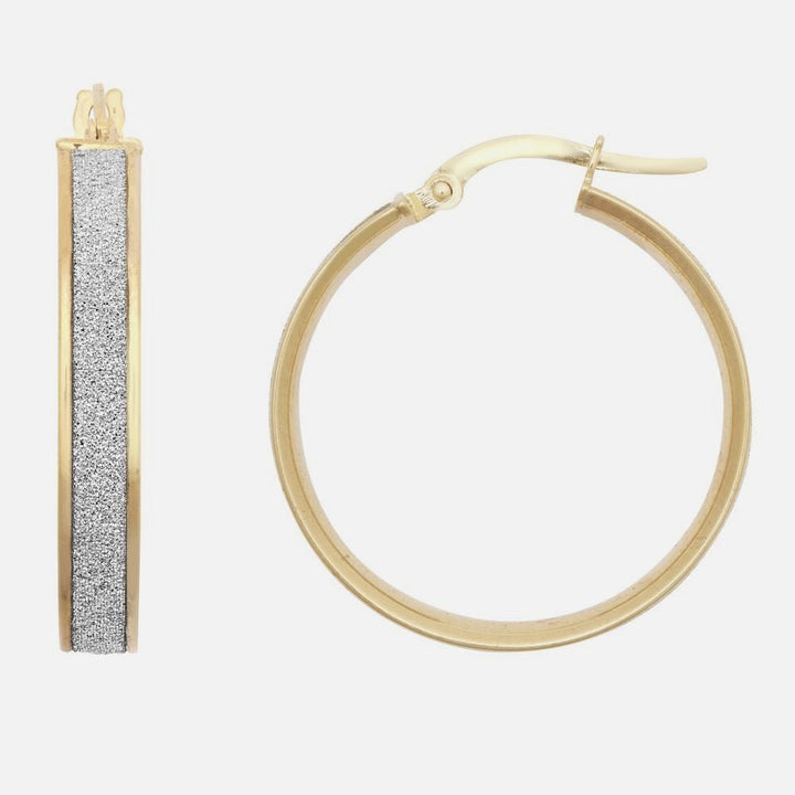 9k Yellow Gold Polished Mood Dust Hoop Earrings 24mm