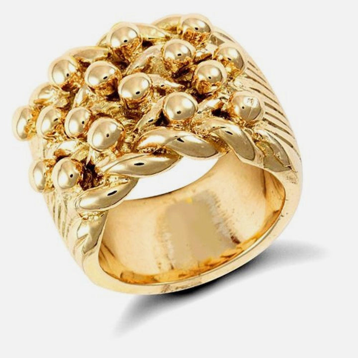 Keeper Ring 4 Row Rope Edge Design In 9k Yellow Gold Weight 63.0g