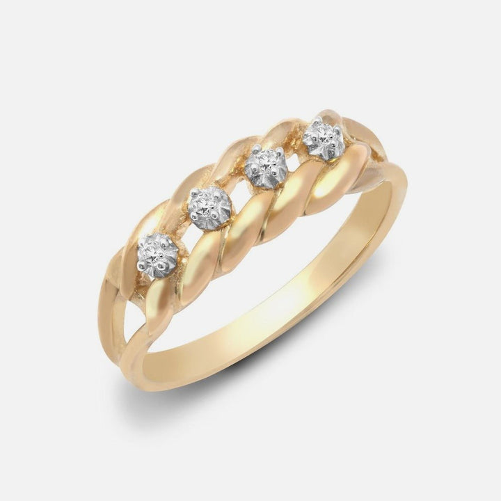 Keeper Ring 9K Yellow Gold 0.04ct G/SI Grade Diamonds
